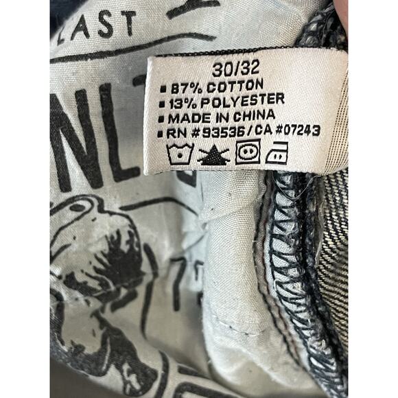 Ecko Unltd Jeans Mens 30x32 Blue Straight Leg‎ Regular Fit Mid Rise Patch Work - Picture 10 of 13